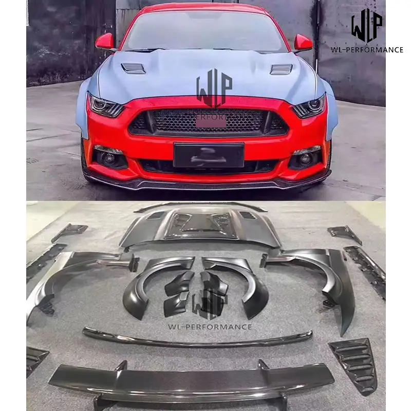 CF+ FRP Unpainted Wide Car body kit Front Lip Rear diffuser Engine hood For Ford Mustang KylinTotem style Car styling 15-17
CF+ FRP Unpainted Wide Car body kit Front Lip Rear diffuser Engine hood For Ford Mustang KylinTotem style Car styling 15-17
