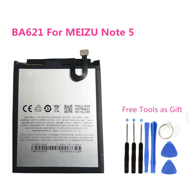 BA621 built-in Original battery 4000mAh For MEIZU Meilan note 5 Note5 M621Q/M M5note Li-ion Replacement Batteries + Free Tools
BA621 built-in Original battery 4000mAh For MEIZU Meilan note 5 Note5 M621Q/M M5note Li-ion Replacement Batteries + Free Tools