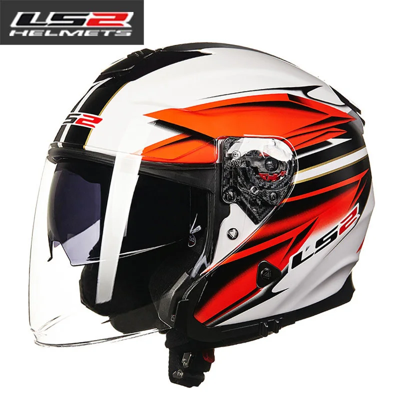 Мотоциклетный шлем LS2 of521 винтажный с полулицевым покрытием из стекловолокна в