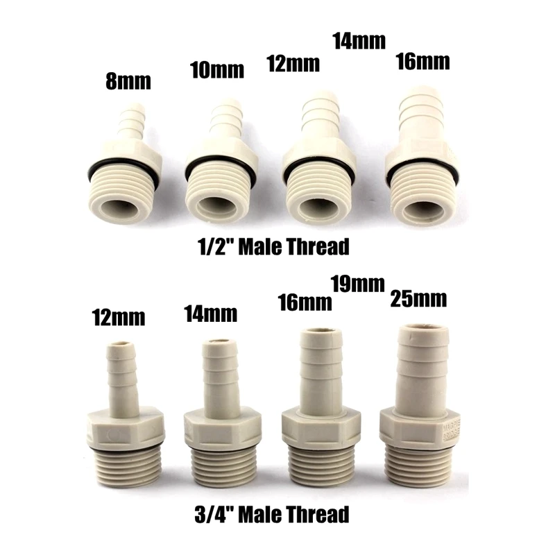 2pcs/lot 1/2" 3/4" Male Thread To 8-25mm POM Pagoda Connector Soft Pipe Joint Plastic Tech Hose Connector With Washer
2pcs/lot 1/2" 3/4" Male Thread To 8-25mm POM Pagoda Connector Soft Pipe Joint Plastic Tech Hose Connector With Washer