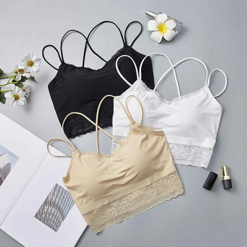 Women Seamless Lace Vest Bra Sexy Crop Beautiful Back Tank Top Breathable Padded Bra
Women Seamless Lace Vest Bra Sexy Crop Beautiful Back Tank Top Breathable Padded Bra