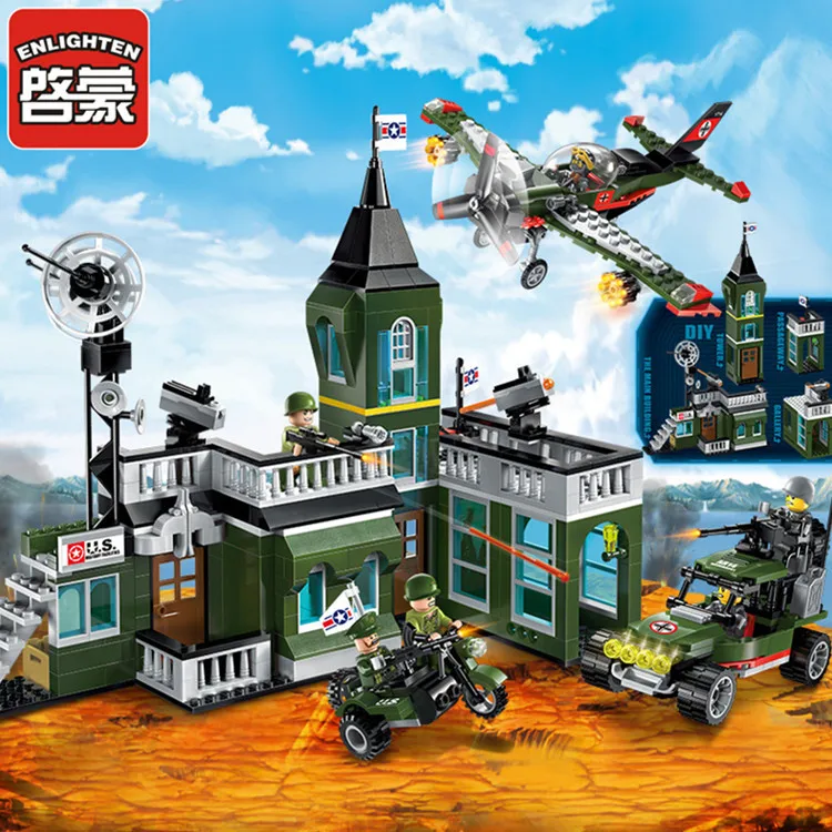 Enlighten 1714 627pcs Combat Zone Bomb Headquarters Military Enlighten Building Block
Enlighten 1714 627pcs Combat Zone Bomb Headquarters Military Enlighten Building Block