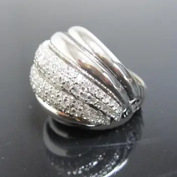 Solid Sterling Silver Jewelry Large Pave Diamonds Sculpted Cable Ring Design Brand Jewelry Women Ring Valentine's Day Gifts
Solid Sterling Silver Jewelry Large Pave Diamonds Sculpted Cable Ring Design Brand Jewelry Women Ring Valentine's Day Gifts