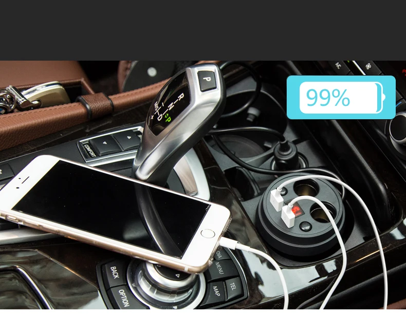 Car Charger 2 USB DC/5V 3.1A Cup Power Socket Adapter Cigarette Lighter Splitter Mobile Phone Chargers With Voltage LED Display