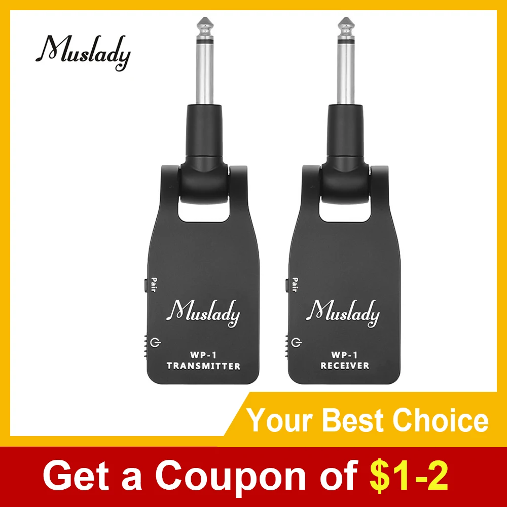 Muslady 2.4G Wireless Guitar System Transmitter & Receiver Built-in Rechargeable Lithium Battery 30M Transmission Range
Muslady 2.4G Wireless Guitar System Transmitter & Receiver Built-in Rechargeable Lithium Battery 30M Transmission Range