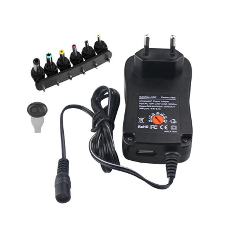 AC110-240V to DC3V/4.5V/5V/6V/7.5V/9V/12V adjustable power adapter USB DC5V2.1A 1.3meter line 30W multi-function power adapter
AC110-240V to DC3V/4.5V/5V/6V/7.5V/9V/12V adjustable power adapter USB DC5V2.1A 1.3meter line 30W multi-function power adapter