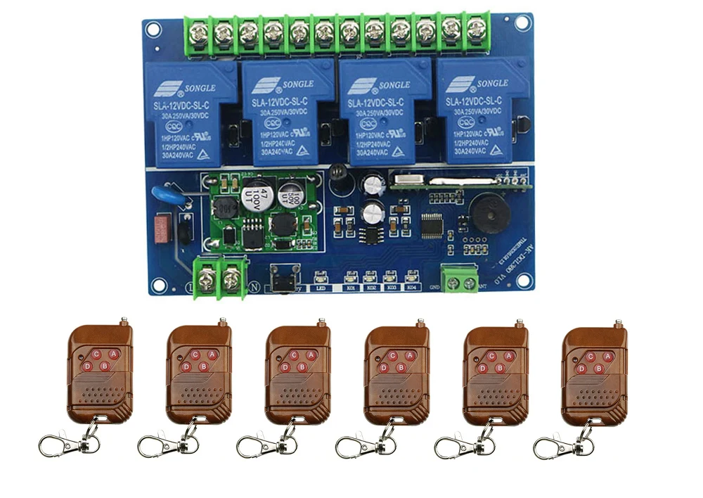 DC12V 24V 36V 48V 30A 4CH RF беспроводной пульт дистанционного управления 6 передатчик и 1 приемник релейный приемник умный дом переключатель жалюзи
DC12V 24V 36V 48V 30A 4CH RF беспроводной пульт дистанционного управления 6 передатчик и 1 приемник релейный приемник умный дом переключатель жалюзи