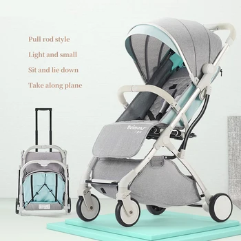 

High landscape baby stroller light umbrella travel pram can sit and lying trolley folding portable buggy baby four wheell