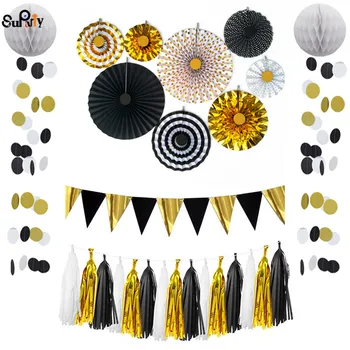 1 set Black and Gold Pinwheel Background Giant Paper Flowers Backdrop Paper Rosette Flag Banner Tassels Wedding Wall Covering
1 set Black and Gold Pinwheel Background Giant Paper Flowers Backdrop Paper Rosette Flag Banner Tassels Wedding Wall Covering