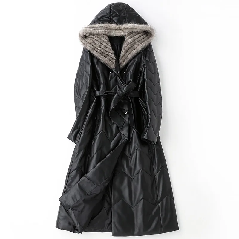 Genuine Leather Jacket Real Mink Fur Collar Sheepskin Coat Women Winter Warm Down Coat Womens Hooded Jackets HQ18-CJX0095B YY360
Genuine Leather Jacket Real Mink Fur Collar Sheepskin Coat Women Winter Warm Down Coat Womens Hooded Jackets HQ18-CJX0095B YY360