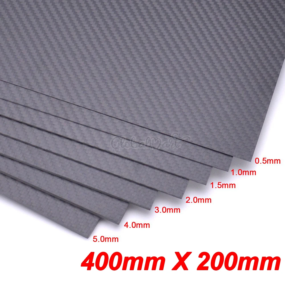 

100% Real 3K Carbon Fiber Plate Panel Sheet 400mm x 200mm 0.5mm 1mm 1.5mm 2mm 3mm 4mm 5mm High Composite Hardness Material plate