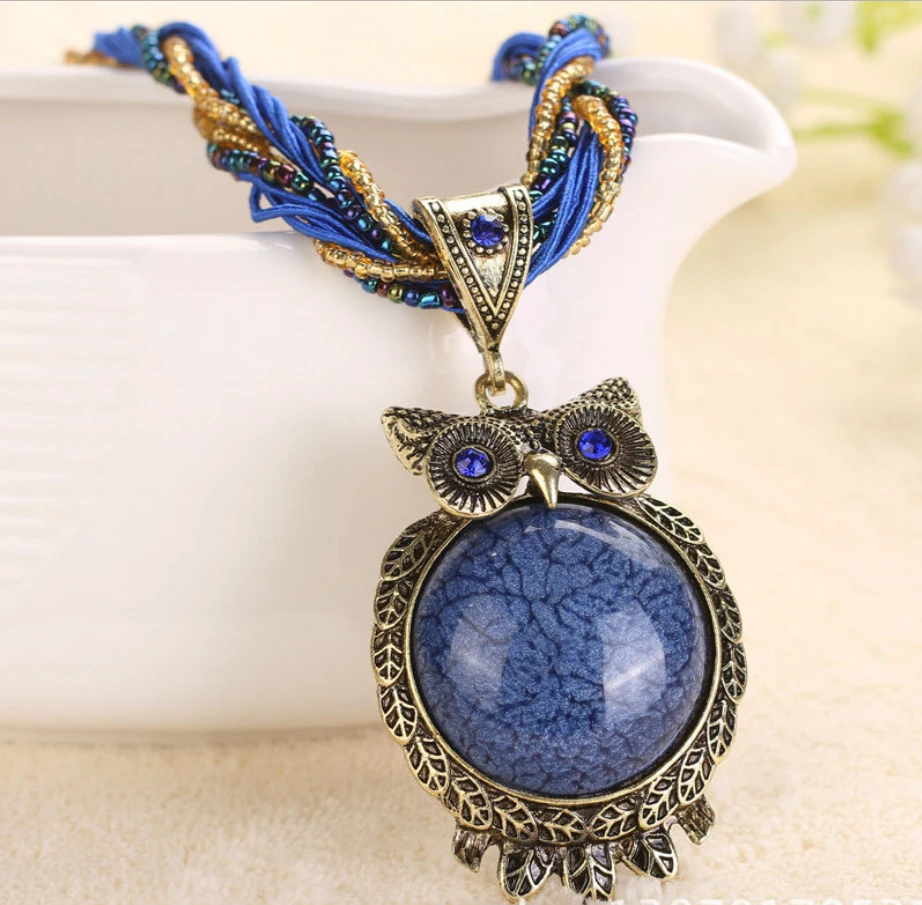 F&U Vintage Necklace Fashion Retro Bohemia Style Multilayer Beads Chain Crystal Grain Owl shape Color Stone Pendant Necklace
F&U Vintage Necklace Fashion Retro Bohemia Style Multilayer Beads Chain Crystal Grain Owl shape Color Stone Pendant Necklace