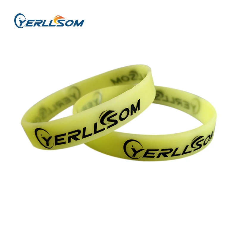 YERLLSOM 100PCS Trade Assurance custom glow in dark silicone bracelets with print Words and logo 1 color S101815
YERLLSOM 100PCS Trade Assurance custom glow in dark silicone bracelets with print Words and logo 1 color S101815