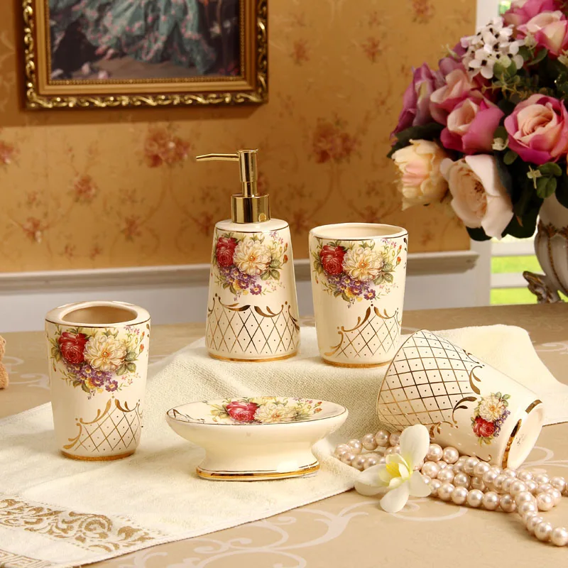 European-style ceramic sanitary Wujiantao luxurious high-end home bathroom toiletries kit wedding wedding gift
European-style ceramic sanitary Wujiantao luxurious high-end home bathroom toiletries kit wedding wedding gift