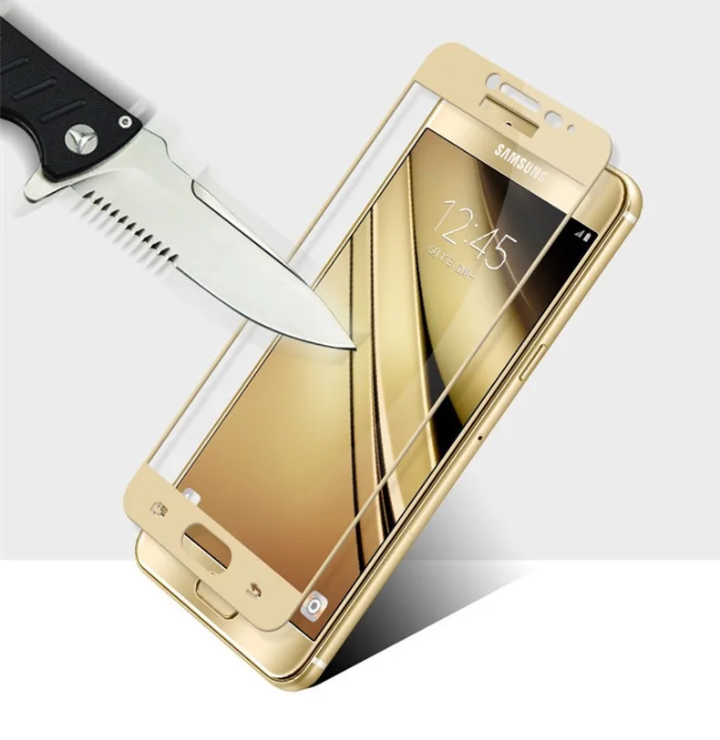 Закаленное 3d стекло для Samsung Galaxy C5 полноэкранная Взрывозащищенная защитная