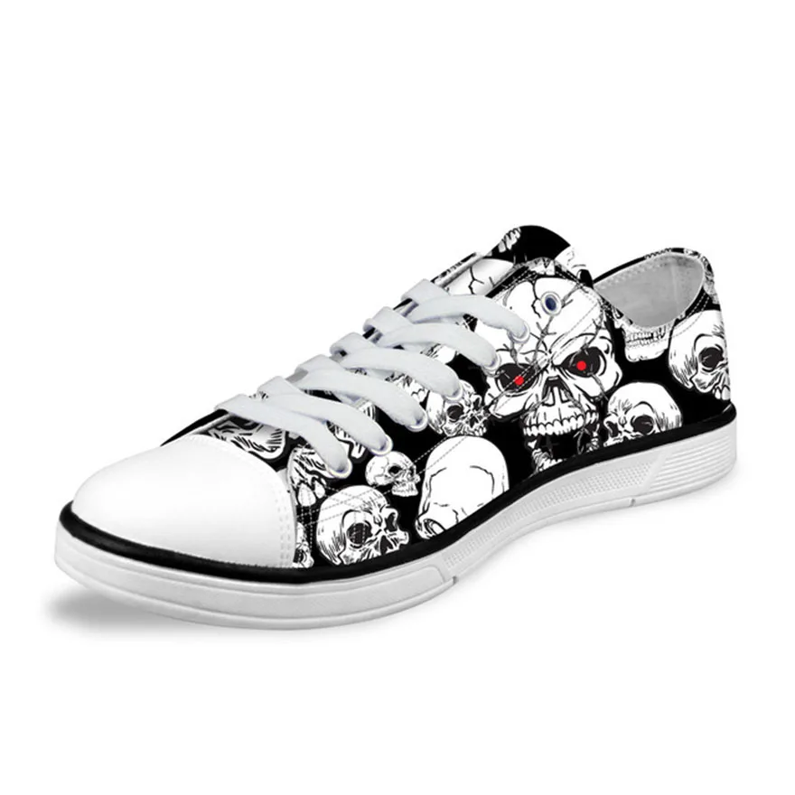 Customized Skull Printing Men's Vulcanize Shoes Teenagers Punk Style Sneakers for Student Cool Canvas Shoes Lace-up Walking Shoe
Customized Skull Printing Men's Vulcanize Shoes Teenagers Punk Style Sneakers for Student Cool Canvas Shoes Lace-up Walking Shoe