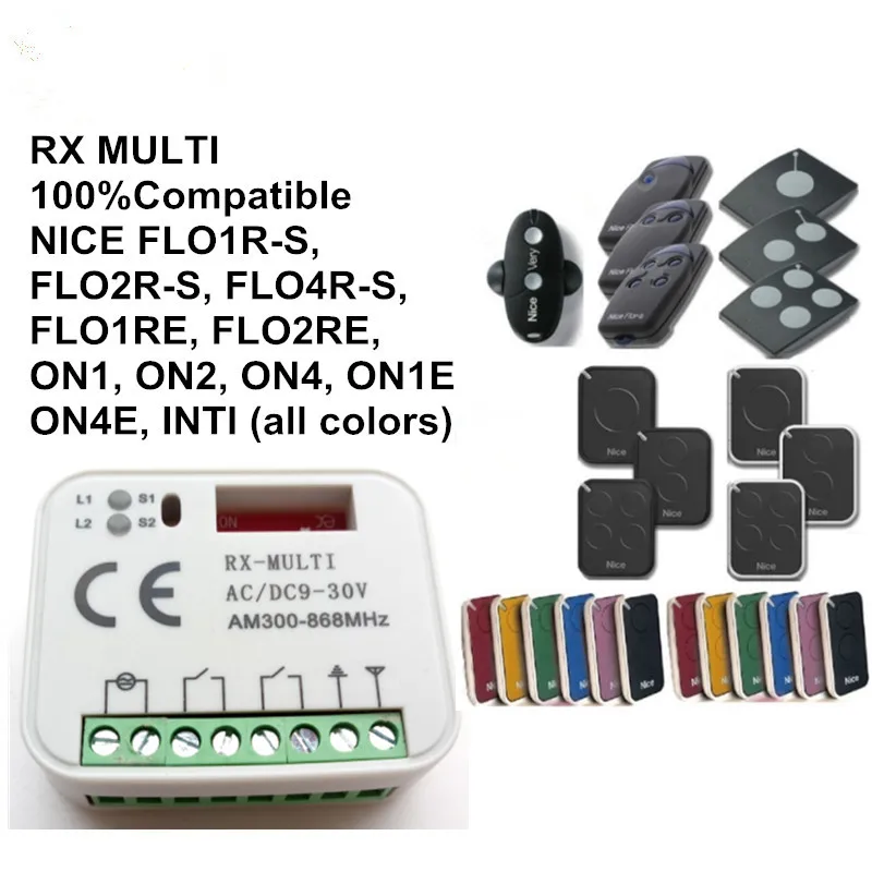 1XUniversal 2 channel receiver fits Nice Smilo NICE FLOR-S remote transmitter Free Shipping
1XUniversal 2 channel receiver fits Nice Smilo NICE FLOR-S remote transmitter Free Shipping