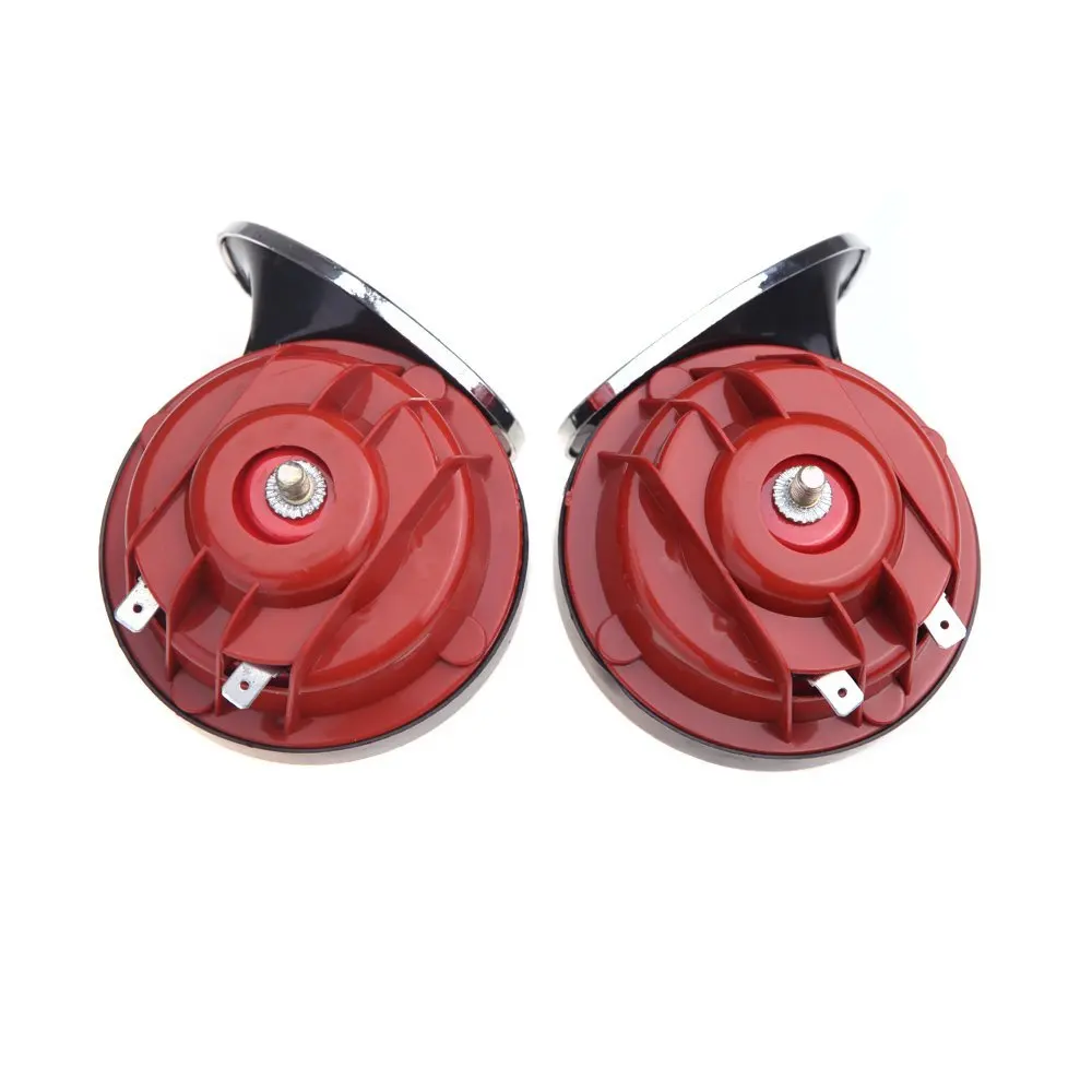 2pcs DC 12V Freeway Blaster Car Auto Electric Vehicle Snail Horn Red