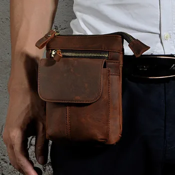 YIANG Men Crazy Horse Cowhide Waist Shoulder Bag Cell Phone Case Purse Genuine Leather Hook Belt Fanny Pack Messenger Bags
YIANG Men Crazy Horse Cowhide Waist Shoulder Bag Cell Phone Case Purse Genuine Leather Hook Belt Fanny Pack Messenger Bags