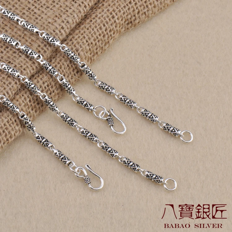Eight silversmith S925 Sterling Silver Necklace 3.5MM triangle pattern retro silver chain bamboo wholesale
Eight silversmith S925 Sterling Silver Necklace 3.5MM triangle pattern retro silver chain bamboo wholesale