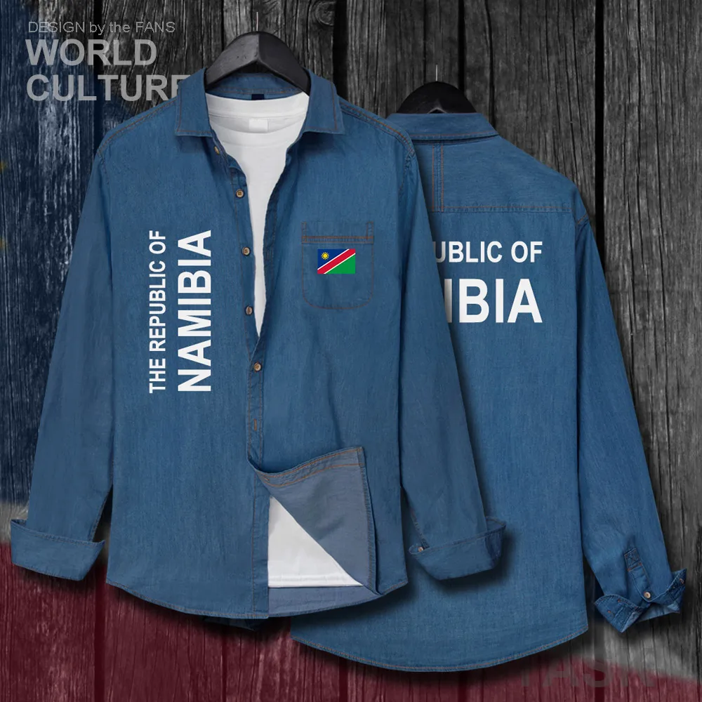 Namibia NAM Namibian NA Men clothes Autumn Slim Cotton Turn-down Collar Jeans Shirt Long Sleeve fashion Cowboy Coat Flags Tops
Namibia NAM Namibian NA Men clothes Autumn Slim Cotton Turn-down Collar Jeans Shirt Long Sleeve fashion Cowboy Coat Flags Tops