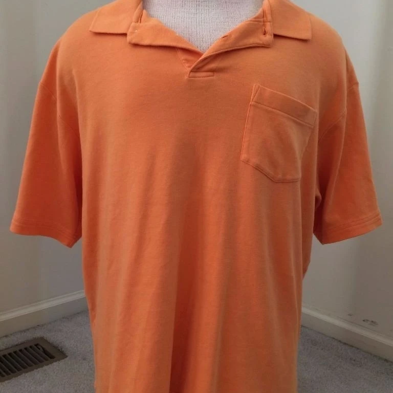 John Ashford polo golf shirt mens size XL orange stretch shirt 100% cotton top