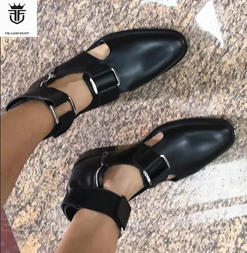 FR.LANCELOT Flats Black Leather Cut-outs Buckles Men Sandals Summer Cut-outs Zapatos De Mujer Shoes man
FR.LANCELOT Flats Black Leather Cut-outs Buckles Men Sandals Summer Cut-outs Zapatos De Mujer Shoes man