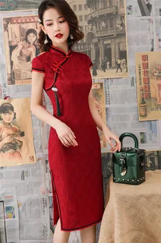 Shanghai Story Oriental Dress Knee Length Cheongsam Dress Lace Qipao Chinese Traditional Dress National Trend Dress
Shanghai Story Oriental Dress Knee Length Cheongsam Dress Lace Qipao Chinese Traditional Dress National Trend Dress