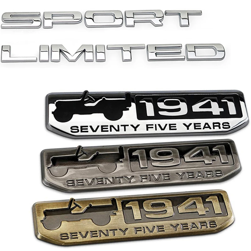 Car Sticker Metal for Jeep 1941 Sport Limited Grand Commander Cherokee Patriot Compass Wrangler Grand Cherokee Renegade Liberty
Car Sticker Metal for Jeep 1941 Sport Limited Grand Commander Cherokee Patriot Compass Wrangler Grand Cherokee Renegade Liberty