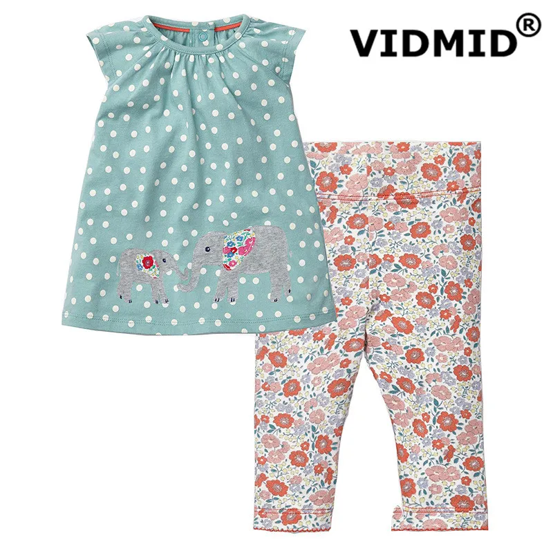 VIDMID girls clothing set baby girls clothes suits for girls summer t-shirt + pants children\'s clothing for baby cute cotton