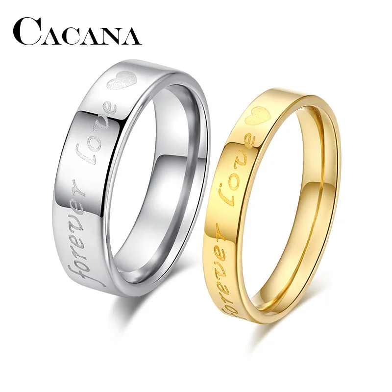 CACANA Stainless Steel Rings For Women Men Pair of Rings Forever Love Engagement Fashion Jewelry Rings For Male Party
CACANA Stainless Steel Rings For Women Men Pair of Rings Forever Love Engagement Fashion Jewelry Rings For Male Party