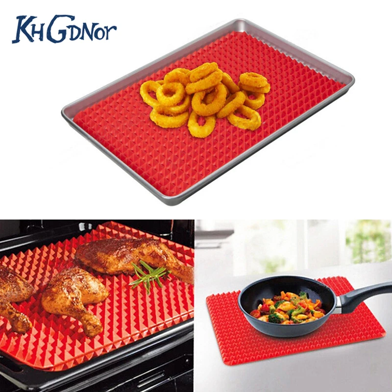 Microwave Oven Roasting Mat Red Pyramid Pan Silicone Non Stick Reducing BBQ Mat Kitchen Baking Tray Sheet Cooking Pad
Microwave Oven Roasting Mat Red Pyramid Pan Silicone Non Stick Reducing BBQ Mat Kitchen Baking Tray Sheet Cooking Pad