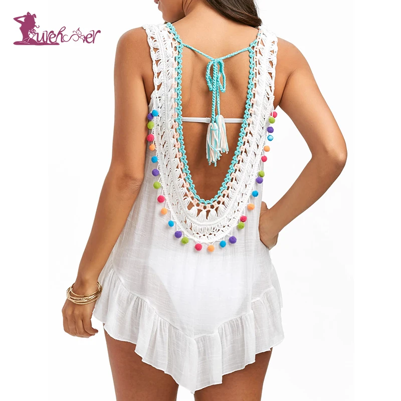 Lurehooker Sexy Crochet Beach Dress White Beach Cover up Solid Cotton Beachwear for Women Backless Bikini Covers Robe Tunic
Lurehooker Sexy Crochet Beach Dress White Beach Cover up Solid Cotton Beachwear for Women Backless Bikini Covers Robe Tunic