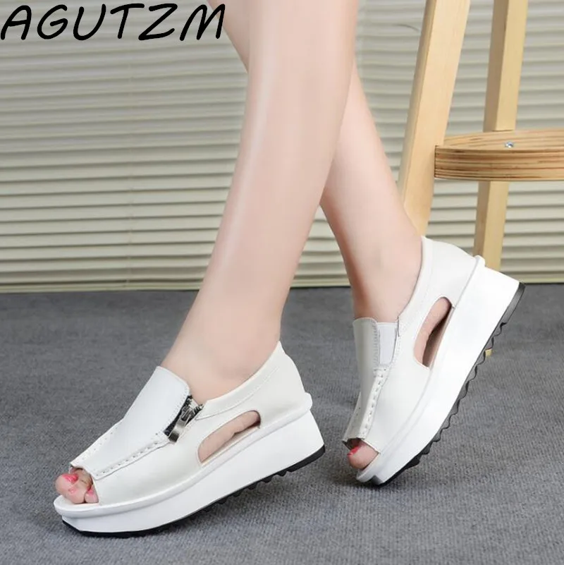 AGUTZM 2018 Summer Women Sandals Wedges Sandals Ladies Open Toe Round Toe Zipper Black Silver White Platform Sandals Shoes
AGUTZM 2018 Summer Women Sandals Wedges Sandals Ladies Open Toe Round Toe Zipper Black Silver White Platform Sandals Shoes