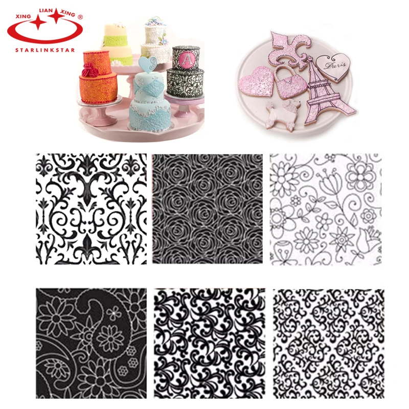 6pcs/set Floral Texture Sheet Set Sugar Craft Decoration Texture Mat Cake Mold Cake Mould Bakeware Accessoreis for Wedding Cake
6pcs/set Floral Texture Sheet Set Sugar Craft Decoration Texture Mat Cake Mold Cake Mould Bakeware Accessoreis for Wedding Cake
