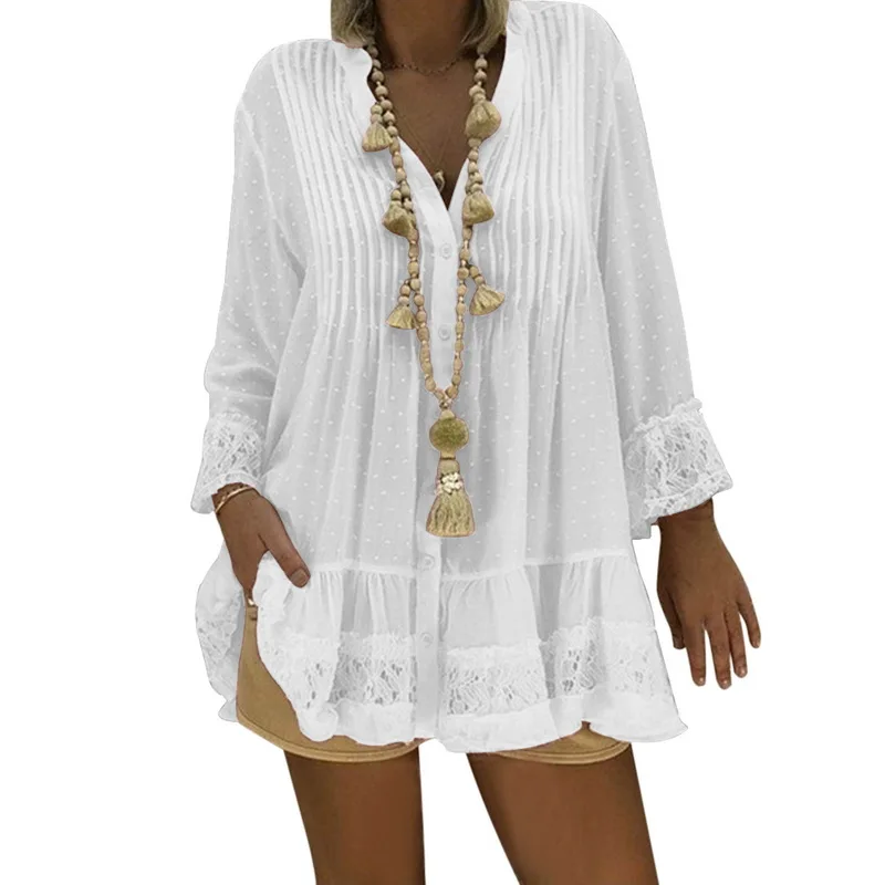 LASPERAL 2019 Large Size Lace Chiffon Loose Blouse Women Fashion New Tops Boho Long Sleeve V-Neck Shirt Female Plus Size 4XL 5XL
LASPERAL 2019 Large Size Lace Chiffon Loose Blouse Women Fashion New Tops Boho Long Sleeve V-Neck Shirt Female Plus Size 4XL 5XL