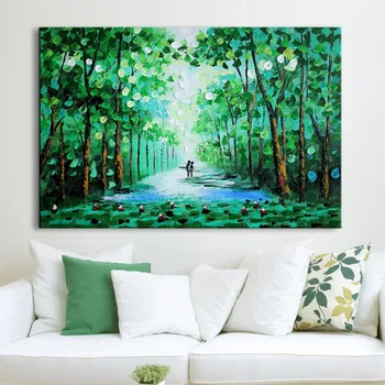 Hand Painted Abstract Green Trees Landscape Oil Paintings on Canvas Large Knife Natural Scenery Wall Painting Home Art Pictures
Hand Painted Abstract Green Trees Landscape Oil Paintings on Canvas Large Knife Natural Scenery Wall Painting Home Art Pictures