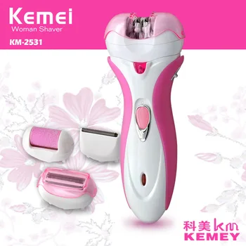 4 in 1 rechargeable lady electric epilator hair removal trimmer depilador shaver kemei dead skin callous remover 
4 in 1 rechargeable lady electric epilator hair removal trimmer depilador shaver kemei dead skin callous remover