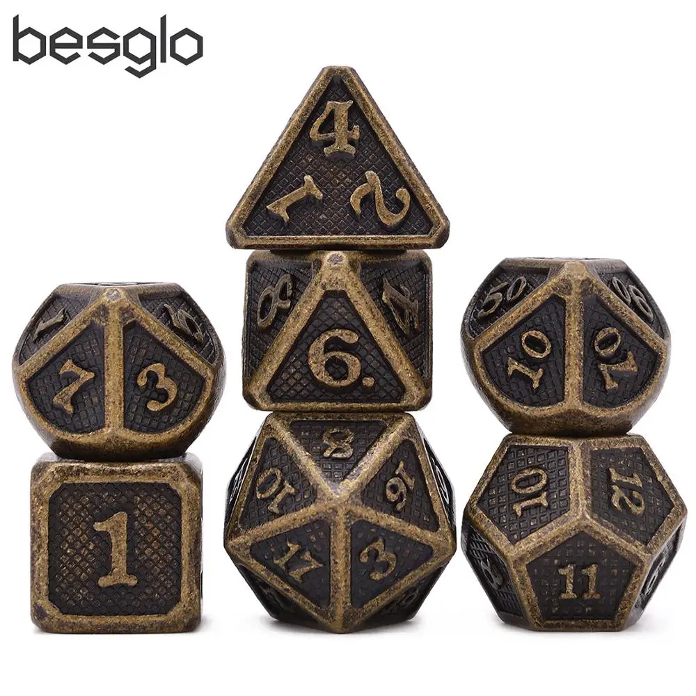 New Ancient Gold Metal Dice for Good Rolling with Pouch for DnD RPG MTG Board Games D4 D6 D8 D10 D% D12 D20
New Ancient Gold Metal Dice for Good Rolling with Pouch for DnD RPG MTG Board Games D4 D6 D8 D10 D% D12 D20