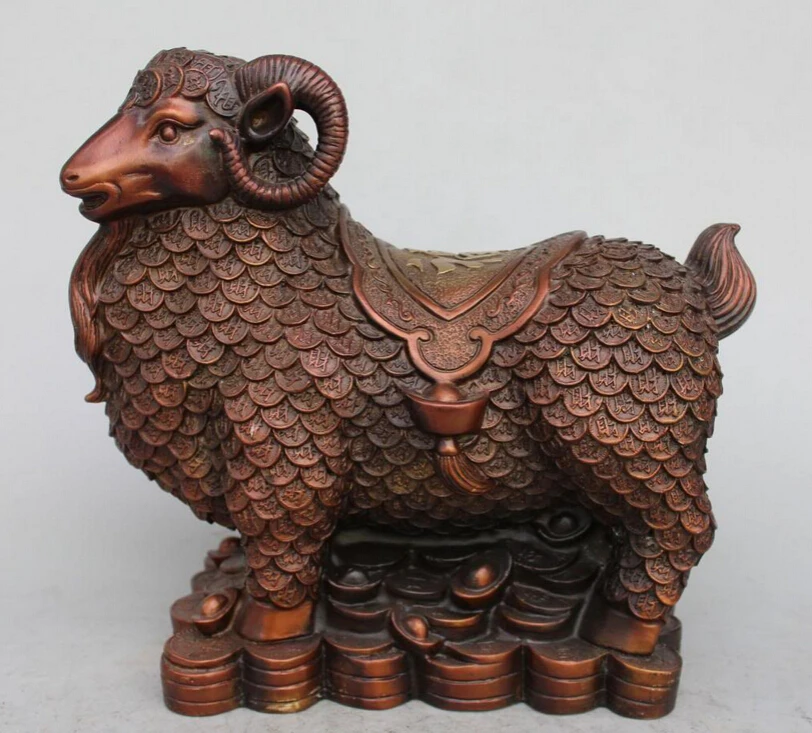 002340 10"Chinese Red Bronze Wealth Yuanbao Money sheep Sheepes Goat Ram Ewe Foo Statue
002340 10"Chinese Red Bronze Wealth Yuanbao Money sheep Sheepes Goat Ram Ewe Foo Statue