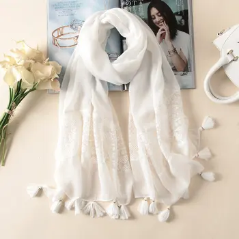 Guttavalli Women Spring Fresh Vintage White Lace Tassels Long Shawl Female Geometric Print Wraps Chevron Sunscreen Soft Str
Guttavalli Women Spring Fresh Vintage White Lace Tassels Long Shawl Female Geometric Print Wraps Chevron Sunscreen Soft Str