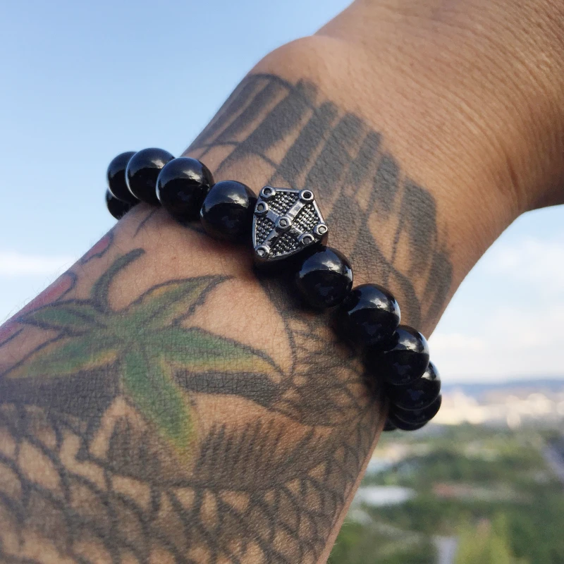 Mcllroy Nature stone bracelets Shield Cross Luck Pendant bracelet&bangle Customize size Male DIY gifts Rocking Erkek Bilezikler
Mcllroy Nature stone bracelets Shield Cross Luck Pendant bracelet&bangle Customize size Male DIY gifts Rocking Erkek Bilezikler