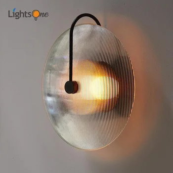 Nordic modern minimalist creative personality glass living room round bed bedroom aisle wall light model house wall lamp
Nordic modern minimalist creative personality glass living room round bed bedroom aisle wall light model house wall lamp