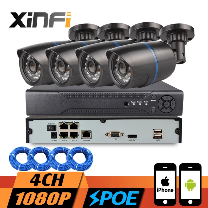 XINFI 4CH POE System HDMI built-in POE function NVR Recorder with 4 POE 960P HD Camera Home Security poe Camera System CCTV kit
XINFI 4CH POE System HDMI built-in POE function NVR Recorder with 4 POE 960P HD Camera Home Security poe Camera System CCTV kit