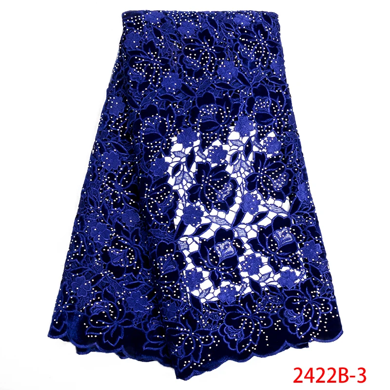 Royal Blue Velvet Guipure Lace Fabric With Stone Beautiful High Quality African Cord Lace Fabric Party Dress For Woman GD2427B-2
Royal Blue Velvet Guipure Lace Fabric With Stone Beautiful High Quality African Cord Lace Fabric Party Dress For Woman GD2427B-2