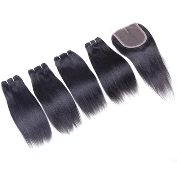 50g/pc Brazilian Human Hair Bundles With Closure Straight Hair Bundles With Closure 4 Bundles With Middle Part Closure Non-Remy
50g/pc Brazilian Human Hair Bundles With Closure Straight Hair Bundles With Closure 4 Bundles With Middle Part Closure Non-Remy