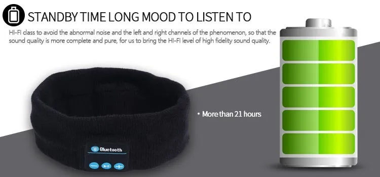 20PCS/Lot Wireless Bluetooth Music Headband V3.0 Magic Hat Knitted Sports Anti-sweat Headphones Earphones Wireless Mic Free DHL