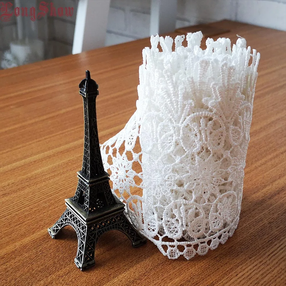 1lot 2 Yards 10cm Width White Color Pure Polyester Threads Embroidered Lace Trim DIY Sewing Accessories
1lot 2 Yards 10cm Width White Color Pure Polyester Threads Embroidered Lace Trim DIY Sewing Accessories