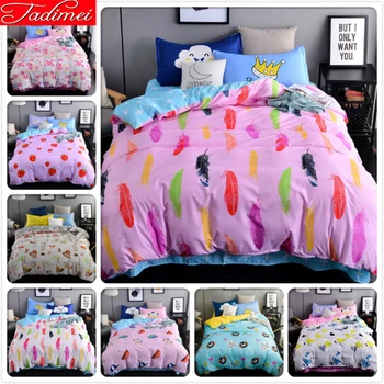 Colorful Feather Pattern Pink Blue Quilt Duvet Cover 3/4 pcs Bedding Set Adult kids Child Bed Linen Single Full Queen King Size
Colorful Feather Pattern Pink Blue Quilt Duvet Cover 3/4 pcs Bedding Set Adult kids Child Bed Linen Single Full Queen King Size