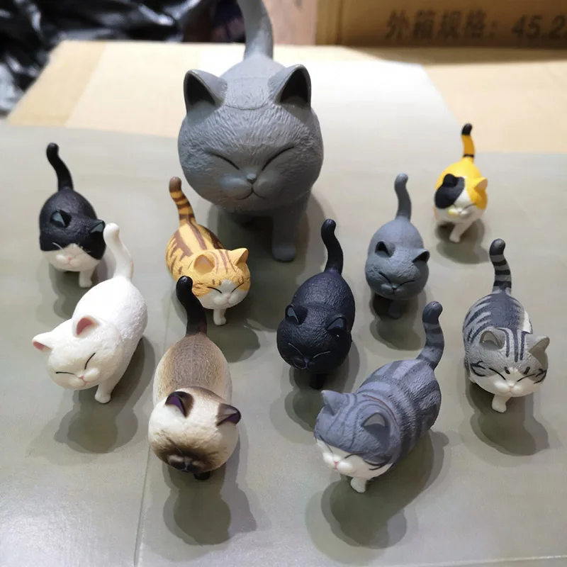 Cats Mini 9pcs/set Action Figures 1/16 scale painted figure Cute Cats Head Movable PVC figure Toys Brinquedos Anime
Cats Mini 9pcs/set Action Figures 1/16 scale painted figure Cute Cats Head Movable PVC figure Toys Brinquedos Anime